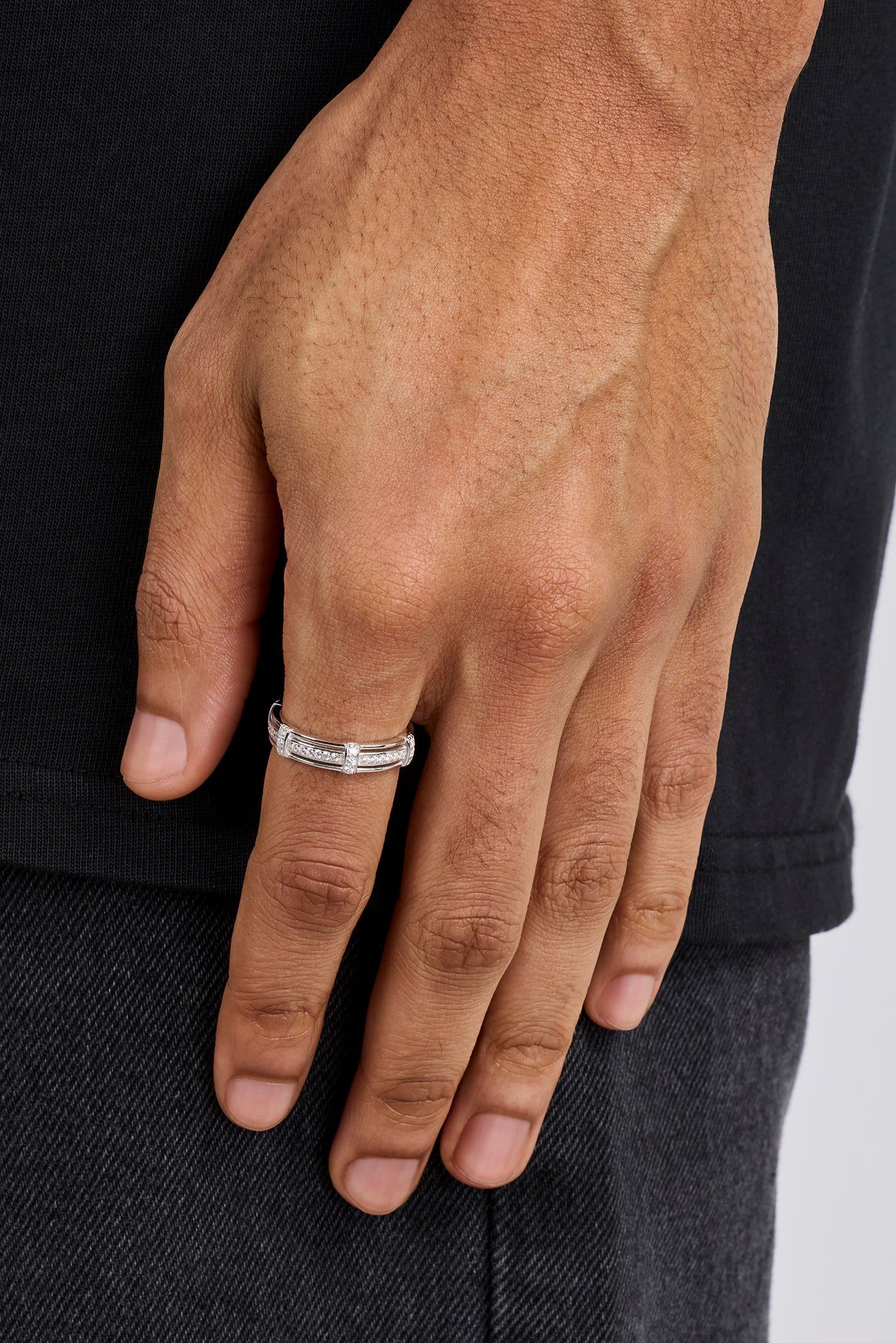 Polished & Iced Layered Ring - 6mm